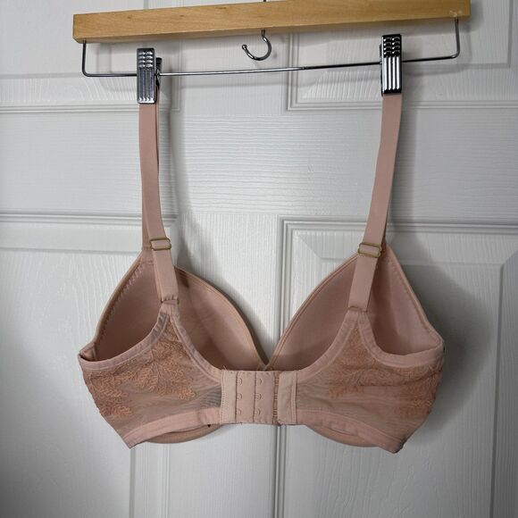 Natori Frame Underwire Contour Bra 30G Cameo Rose Combo Lace Nude Beige - Picture 4 of 7